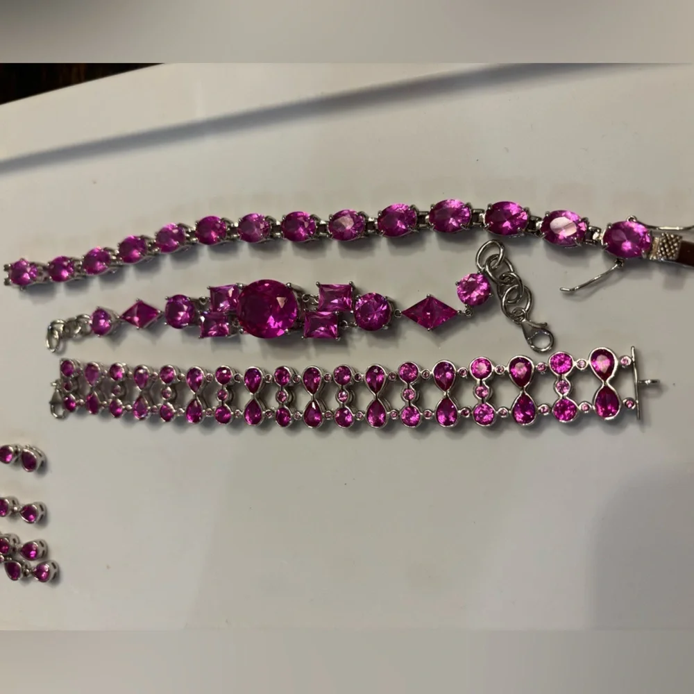 Choose Your Style: 925 Sterling Silver Pink Stone 7